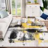 Garvee 9×12 ft Area Rugs for Living Room, Washable Abstract Non-Slip Large Rug Stain Resistant Carpet, Low Pile Soft Indoor Rug for Bedroom, Dining Room/Nursery/Kitchen/Home Office（Black Gold(Gold)