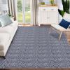 Garvee 9×12 ft Printed Area Rug with Braided-Look Texture,Large Soft Machine Washable Rugs,Boho Easy Clean Inside Mat,Non-Slip Indoor Carpet for Living Room,Bedroom & Durable Home Decor(Antique Blue(Blue)