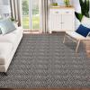 Garvee 9×12 ft Printed Area Rug with Braided-Look Texture,Large Soft Machine Washable Rugs,Boho Easy Clean Inside Mat,Non-Slip Indoor Carpet for Living Room,Bedroom & Durable Home Decor(Antique Blue(Camel)