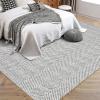 Garvee 9×12 ft Printed Area Rug with Braided-Look Texture,Large Soft Machine Washable Rugs,Boho Easy Clean Inside Mat,Non-Slip Indoor Carpet for Living Room,Bedroom & Durable Home Decor(Antique Blue(Grey)