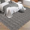 Garvee 9×12 ft Printed Area Rug with Braided-Look Texture,Large Soft Machine Washable Rugs,Boho Easy Clean Inside Mat,Non-Slip Indoor Carpet for Living Room,Bedroom & Durable Home Decor(Antique Blue(Camel)