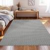 Garvee 9×12 ft Realistic Braided Area Rug, Stain Resistant Machine Washable Non-Shedding Modern Abstract Rug, Soft Thin Indoor Non Slip Carpet for Bedroom/Dining Room,/KIds Play Room/Home Office(Blue)(Black)