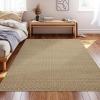 Garvee 9×12 ft Realistic Braided Area Rug, Stain Resistant Machine Washable Non-Shedding Modern Abstract Rug, Soft Thin Indoor Non Slip Carpet for Bedroom/Dining Room,/KIds Play Room/Home Office(Blue)(Camel)