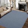 Garvee 9×12 ft Realistic Braided Area Rug, Stain Resistant Machine Washable Non-Shedding Modern Abstract Rug, Soft Thin Indoor Non Slip Carpet for Bedroom/Dining Room,/KIds Play Room/Home Office(Blue)(Blue)