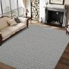 Garvee 9×12 ft Realistic Braided Area Rug, Stain Resistant Machine Washable Non-Shedding Modern Abstract Rug, Soft Thin Indoor Non Slip Carpet for Bedroom/Dining Room,/KIds Play Room/Home Office(Blue)(Black)