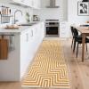 Garvee Abstract Lines 2×6 Washable Runner Rug Kitchen Rugs Non Slip Washable Modern Bedside Rug Non Shedding Entryway Floor Mat Stain Resistant Thin Indoor Carpet for Bedroom Farmhouse, Orange