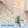Garvee Area Rug 5×7, Floral Modern Washable Rugs, Non-Slip Low-Pile Soft Floor Carpet for Bedroom, Living Room, Dining Room, Green(Beige)