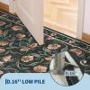 Garvee Area Rug 5×7, Floral Modern Washable Rugs, Non-Slip Low-Pile Soft Floor Carpet for Bedroom, Living Room, Dining Room, Green(Black)