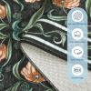 Garvee Area Rug 5×7, Floral Modern Washable Rugs, Non-Slip Low-Pile Soft Floor Carpet for Bedroom, Living Room, Dining Room, Green(Black)