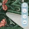 Garvee Area Rug 5×7, Floral Modern Washable Rugs, Non-Slip Low-Pile Soft Floor Carpet for Bedroom, Living Room, Dining Room, Green(Green)