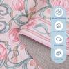 Garvee Area Rug 5×7, Floral Modern Washable Rugs, Non-Slip Low-Pile Soft Floor Carpet for Bedroom, Living Room, Dining Room, Green(Pink)