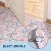Garvee Area Rug 5×7, Floral Modern Washable Rugs, Non-Slip Low-Pile Soft Floor Carpet for Bedroom, Living Room, Dining Room, Green(Pink)