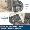 Garvee Area Rug 8×10 Living Room Rugs, Washable Vintage Floral Print Non Slip Bedroom Rug, Low Pile Ultra Thin Stain Resistant Under Table Carpet for Dining Room Office, Dark Grey(Bordered Floral|dark Grey)