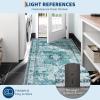 Garvee Area Rugs, Soft Vintage Floral Design, Machine Washable, Anti-Slip TPR Backing, Reinforced Edges, Home Decor for Living Room,Bedroom(Blue)