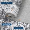 Garvee Boho Area Rug for Living Room, 5×7 Washable Low Pile Rug with Non-Slip Backing, Vintage Floral Rugs for Living Room, Bedroom, Dining Room, Light Blue(Grey)