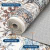 Garvee Boho Area Rug for Living Room, 5×7 Washable Low Pile Rug with Non-Slip Backing, Vintage Floral Rugs for Living Room, Bedroom, Dining Room, Light Blue(Blue)