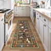 Garvee Cat Area Rug Living Room 5×7 Rugs for Kids Room, Modern Floral Animal Print Throw Rugs Washbale, Non Slip Non Shedding Farmhouse Carpet Stain Resistant Soft Mats for Bedroom, Dining Room, Black(Cat|brown)