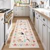 Garvee Cat Area Rug Living Room 5×7 Rugs for Kids Room, Modern Floral Animal Print Throw Rugs Washbale, Non Slip Non Shedding Farmhouse Carpet Stain Resistant Soft Mats for Bedroom, Dining Room, Black(Cat|beige)