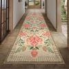 Garvee Floral 9×12 Area Rugs for Living Room Bedroom Soft Non Slip Stain Resistant Botanical Print Carpet Indoor Vintage Low Pile Large Floor Rug for Dining Room Classroom Office Apartment, Green(Brown)