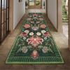 Garvee Floral 9×12 Area Rugs for Living Room Bedroom Soft Non Slip Stain Resistant Botanical Print Carpet Indoor Vintage Low Pile Large Floor Rug for Dining Room Classroom Office Apartment, Green(Green)