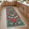 Garvee Floral 9×12 Area Rugs for Living Room Bedroom Soft Non Slip Stain Resistant Botanical Print Carpet Indoor Vintage Low Pile Large Floor Rug for Dining Room Classroom Office Apartment, Green(Grey Green)