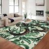 Garvee Hallway Runner Rug 2×6 Washable Kitchen Rugs Non Slip Bathroom Rugs Stain Resistant Entryway Rug Modern Snake Area Rug for Front Door Laundry Room Green(9′ x 12′ (Rectangular))