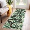 Garvee Hallway Runner Rug 2×6 Washable Kitchen Rugs Non Slip Bathroom Rugs Stain Resistant Entryway Rug Modern Snake Area Rug for Front Door Laundry Room Green(6′ (Round))