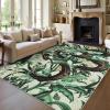 Garvee Hallway Runner Rug 2×6 Washable Kitchen Rugs Non Slip Bathroom Rugs Stain Resistant Entryway Rug Modern Snake Area Rug for Front Door Laundry Room Green(8′ x 10′ (Rectangular))