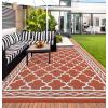 Garvee Large Outdoor Rugs 9×18 Waterproof Reversible Outdoor Plastic Straw Rugs, Easy Cleaning Patio Camping Carpet, All-Weather Outside Rugs for RV Patio Porch Deck Balcony (Brick red/White)