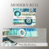 Garvee Large Washable Living Room Rugs 10×13 Modern Abstract Accent Carpet with Non-Slip Backing, Contemporary Low Pile Area Rugs, Stain-Resistant Geometric Indoor Mat for Bedroom, Blue Green(Blue Green)