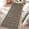 Garvee Modern Living Room Rug 8×10 Large Washable Checkered Print Accent Carpet with Non-Slip Backing, Soft Low Pile Area Rug, Solid Contemporary Floor Cover for Dining Room, Black(Camel)