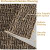 Garvee Modern Living Room Rug 8×10 Large Washable Checkered Print Accent Carpet with Non-Slip Backing, Soft Low Pile Area Rug, Solid Contemporary Floor Cover for Dining Room, Black(Camel)