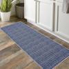 Garvee Modern Living Room Rug 8×10 Large Washable Checkered Print Accent Carpet with Non-Slip Backing, Soft Low Pile Area Rug, Solid Contemporary Floor Cover for Dining Room, Black(Blue)