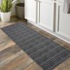 Garvee Modern Living Room Rug 8×10 Large Washable Checkered Print Accent Carpet with Non-Slip Backing, Soft Low Pile Area Rug, Solid Contemporary Floor Cover for Dining Room, Black(Black)