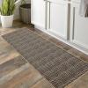 Garvee Modern Living Room Rug 8×10 Large Washable Checkered Print Accent Carpet with Non-Slip Backing, Soft Low Pile Area Rug, Solid Contemporary Floor Cover for Dining Room, Black(Camel)