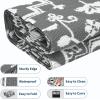 Garvee Outdoor Rug 8×10 ft Waterproof for Patios Clearance, Reversible Plastic Straw Camping Rug Carpet, Large Area Rugs Mats for RV, Picnic, Backyard, Deck, Balcony, Porch, Beach (Grey/White)