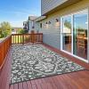 Garvee Outdoor Rug 8×10 ft Waterproof for Patios Clearance, Reversible Plastic Straw Camping Rug Carpet, Large Area Rugs Mats for RV, Picnic, Backyard, Deck, Balcony, Porch, Beach (Grey/White)