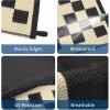 Garvee Outdoor Rug 9×12 Waterproof Reversible Patio Rug Modern Geometric Outdoor Carpet, Fade-Proof & Weather Resistant Minimalist RV Picnic Camping Mat for Garden Backyard Balcony,Gray & Black(Black & Beige)