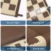Garvee Outdoor Rug 9×12 Waterproof Reversible Patio Rug Modern Geometric Outdoor Carpet, Fade-Proof & Weather Resistant Minimalist RV Picnic Camping Mat for Garden Backyard Balcony,Gray & Black(Brown & Beige)