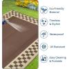 Garvee Outdoor Rug 9×12 Waterproof Reversible Patio Rug Modern Geometric Outdoor Carpet, Fade-Proof & Weather Resistant Minimalist RV Picnic Camping Mat for Garden Backyard Balcony,Gray & Black(Brown & Beige)