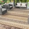 Garvee Outdoor Rug, Outdoor Plastic Straw Rug, Outdoor Rugs 9×12 for Patios Clearance Waterproof Patio Rug, Camping Rugs for Outside Rv, Grey Recyclable Woven Rugs for Yard, Deck,Orange/Pink/Green(Brown/Tan)