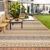 Garvee Outdoor Rug, Outdoor Plastic Straw Rug, Outdoor Rugs 9×12 for Patios Clearance Waterproof Patio Rug, Camping Rugs for Outside Rv, Grey Recyclable Woven Rugs for Yard, Deck,Orange/Pink/Green(Brown/Tan)