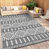 Garvee Outdoor Rug, Outdoor Plastic Straw Rug, Outdoor Rugs 9×12 for Patios Clearance Waterproof Patio Rug, Camping Rugs for Outside Rv, Grey Recyclable Woven Rugs for Yard, Deck,Orange/Pink/Green(Grey)
