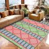 Garvee Outdoor Rug, Outdoor Plastic Straw Rug, Outdoor Rugs 9×12 for Patios Clearance Waterproof Patio Rug, Camping Rugs for Outside Rv, Grey Recyclable Woven Rugs for Yard, Deck,Orange/Pink/Green(Green/Blue/Rose Red/Beige)