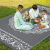 Garvee Outdoor Rug, Outdoor Plastic Straw Rug, Outdoor Rugs 9×12 for Patios Clearance Waterproof Patio Rug, Camping Rugs for Outside Rv, Grey Recyclable Woven Rugs for Yard, Deck,Orange/Pink/Green(Grey+white)