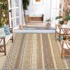 Garvee Outdoor Rug, Outdoor Plastic Straw Rug, Outdoor Rugs 9×12 for Patios Clearance Waterproof Patio Rug, Camping Rugs for Outside Rv, Grey Recyclable Woven Rugs for Yard, Deck,Orange/Pink/Green(Brown/Tan)