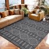 Garvee Outdoor Rug, Outdoor Plastic Straw Rug, Outdoor Rugs 9×12 for Patios Clearance Waterproof Patio Rug, Camping Rugs for Outside Rv, Grey Recyclable Woven Rugs for Yard, Deck,Orange/Pink/Green(Black Grey)