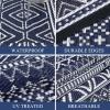 Garvee Outdoor Rug Waterproof 6×9 ft Outdoor Carpet Patio Rug Mat Reversible RV Camping Rug Plastic Straw Rug Outside Outdoor Area Rug for Patio Deck Balcony Backyard Picnic Beach, Dark Blue & White