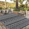Garvee Outdoor Rug Waterproof 6×9 ft Outdoor Carpet Patio Rug Mat Reversible RV Camping Rug Plastic Straw Rug Outside Outdoor Area Rug for Patio Deck Balcony Backyard Picnic Beach, Black & White