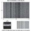 Garvee Outdoor Rug Waterproof 6×9 ft Outdoor Carpet Patio Rug Mat Reversible RV Camping Rug Plastic Straw Rug Outside Outdoor Area Rug for Patio Deck Balcony Backyard Picnic Beach, Black & White